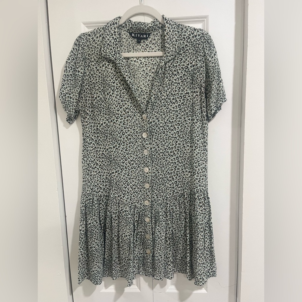 Leopard Print Button-Up Dress